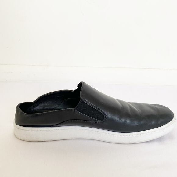 VINCE Verrell Slip-On Leather Sneaker in Black Size 8 - Picture 6 of 10